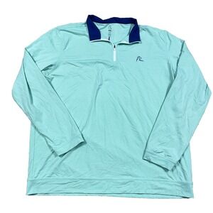 Rhoback Sweater Men XXL 2XL Light Blue Pullover Quarter Zip Performance Golf